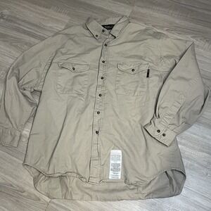 Walls FR (Flame Resistant) Men's X-Large Tan Long Sleeve Shirt Arc Rating 9.6